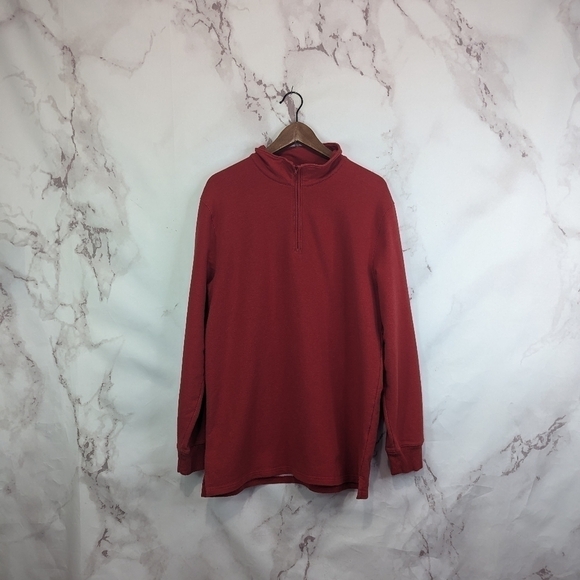 Pendleton Quarter Zip Shirt Mens Large Red Pullover Heavyweight 1/4 - Picture 12 of 12